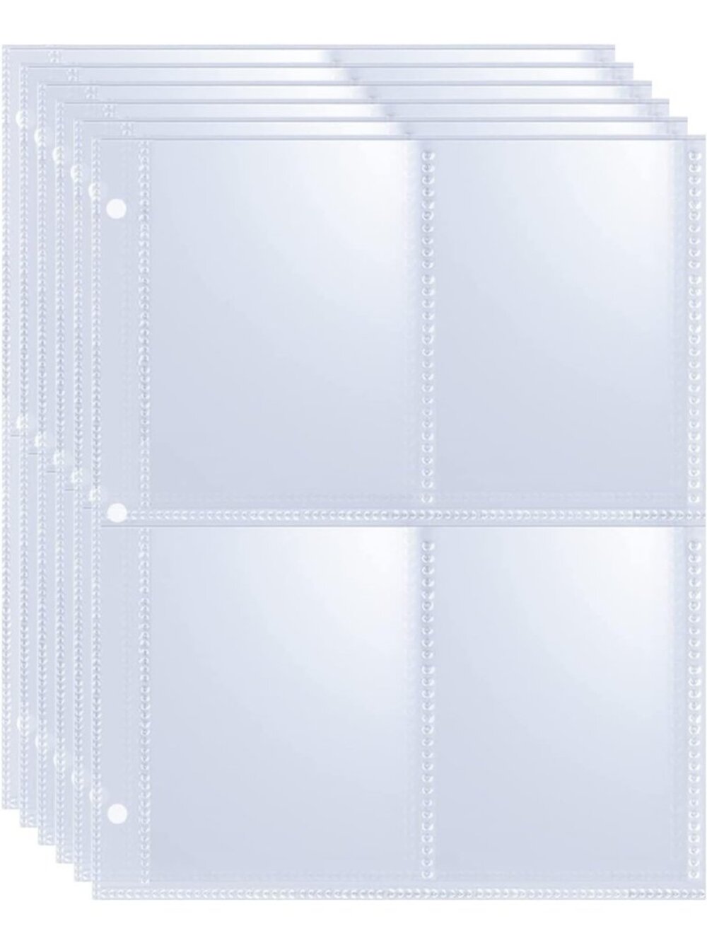 80 Pack Ultra-Clear Trading Card Sleeves - 4 Pocket Page Protectors for A5
